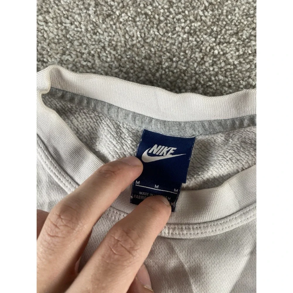 VTG Nike Sweatshirt Fleece Mens M White Long Sleeve Y2K Skater Warm Cotton/Poly